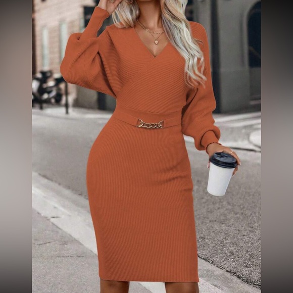 Luxe batwing sleeve sweater dress - Picture 3 of 6